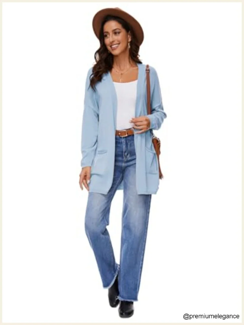 100% Cotton Oversized Open Front Cardigan with Pockets Casual Knit Sweater